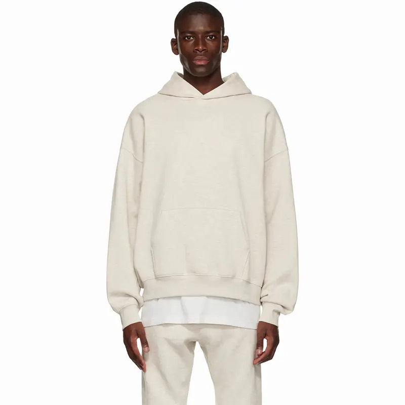 🩶 Light Grey Hoodie – Streetwear Essential for Men